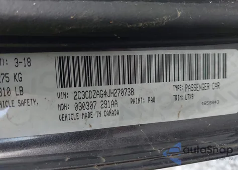 2018 Dodge Challenger Sxt from USA, damaged, VIN 2C3CDZAG4JH270738